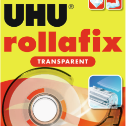 Лента UHU Rollafix 25м прозрачная с диспенсером
