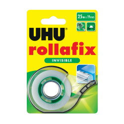 Скотч прозрачный UHU rollafix invisi 25м с дозатором