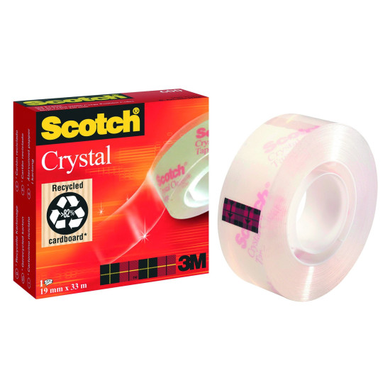 Лента клейкая SCOTCH Crystal 19мм х33м