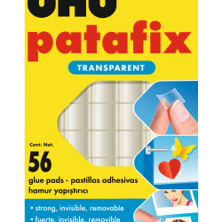 Клейкие подушечки UHU patafix прозрачные многоразовые 56шт