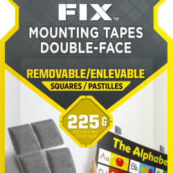 Abpusējie kvadrātiņi SCOTCH-FIX™ 108 12.7x12.7mm, 225g, 64gab/iep, noņemami