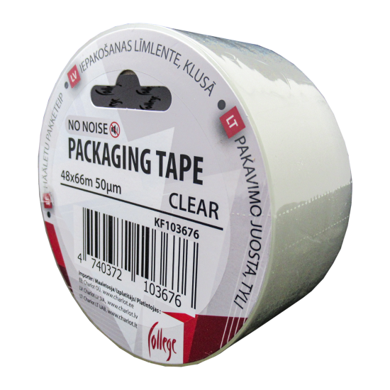 Iepakošanas līmlente College 48mmx66m, 50mikr, caurspīdīga, klusa
