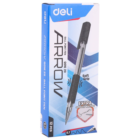 Ручка Deli Arrow SoftGrip 07мм Черная