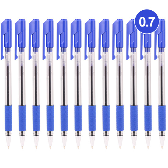 Ручка Deli Arrow SoftGrip 07мм синяя с мягким грипом