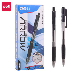 Ручка Deli Arrow SoftGrip 07мм черная