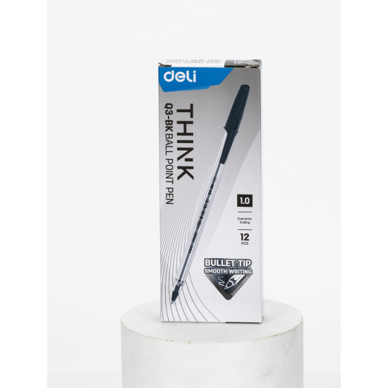 Ручка шариковая Deli EQ3-BK 10мм черный цвет