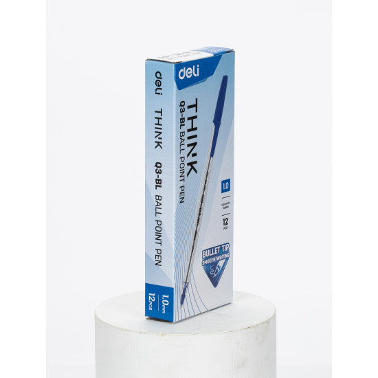Ручки Deli Think EQ3-BL синие 1мм 12шт