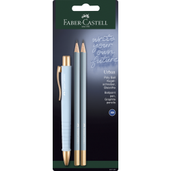 Ручка шариковая Faber-Castell PolyBall Urban XB Небесно-голубая + 2 карандаша