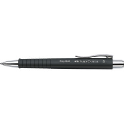 Lodīšu pildspalva Faber-Castell PolyBall XB, 0.6mm, melns korpuss, zila tinte