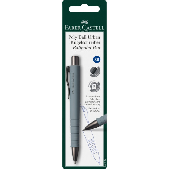 Ручка Faber-Castell Poly Ball Urban XB серый
