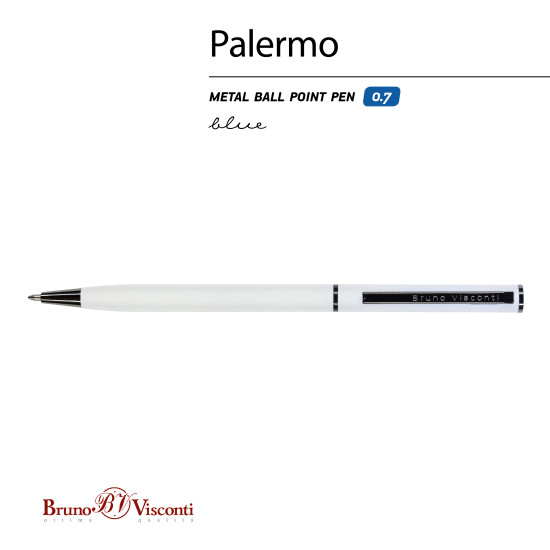Ручка шариковая BrunoVisconti PALERMO белая Soft Touch