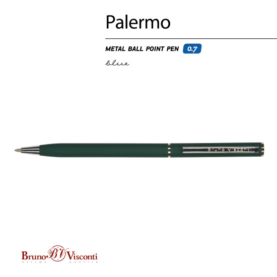 Ручка шариковая BrunoVisconti PALERMO зеленая Soft Touch