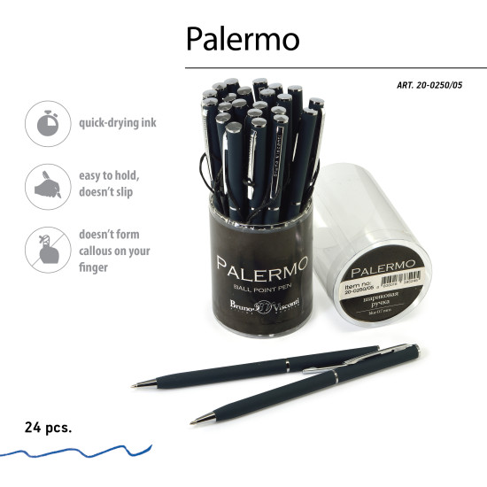Ручка шариковая BrunoVisconti Palermo Soft Touch сине-черная