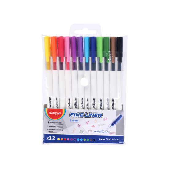 Ручки Keyroad Fine Liner 0.4мм 12 цветов