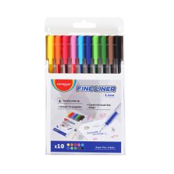 Ручки Keyroad Fine Liner Crystal Grip 0.4 мм 10 цветов в складном боксе