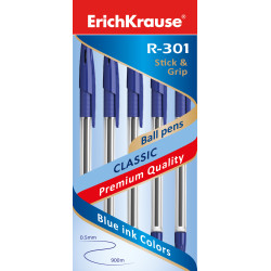 Ручка шар. Erich Krause R-301 Grip син 39527