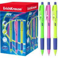*Lodīšu pildspalva Erich Krause Joy Neon, 0,7mm, automātiska, zila