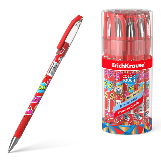 *Lodīšu pildspalva Erich Krause COLOR TOUCH Sweet Love,0,7mm, zila