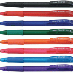 Lodīšu pildspalva Pentel iFeel-It!, 0.7 mm, automātiska, sarkana