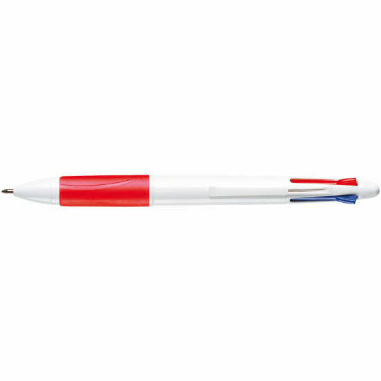 Lodīšu pildspalva CARIOCA 4, 1,0mm, automātiska, zila/zaļa/melna/sarkana