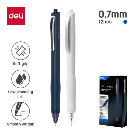 Lodīšu pildspalva Deli Xtream Smooth 0.7mm, zila