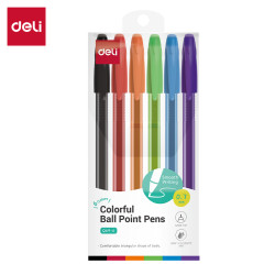 Lodīšu pildspalvu komplekts Deli Q69-6 0.7mm, 6 krāsas