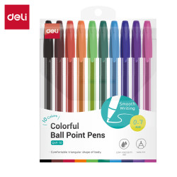 Шариковая ручка DELI "Q69-10", Multicolor, с прецизионным мини-наконечником
