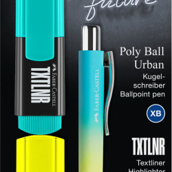 Pastapliiatsi Faber-Castell Poly Ball ja tekstimarkerite kpl, blisteris