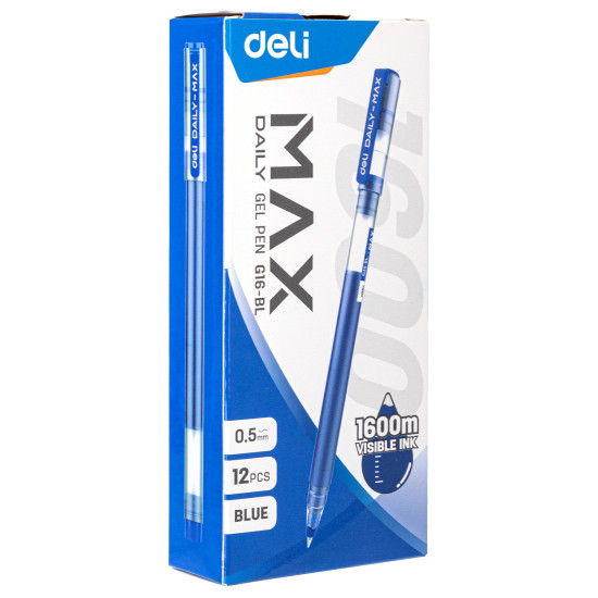 Гелевая ручка Deli Daily MAX 05мм синяя