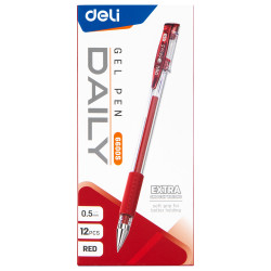 Гелевая ручка Deli Daily 05мм Красный 12шт
