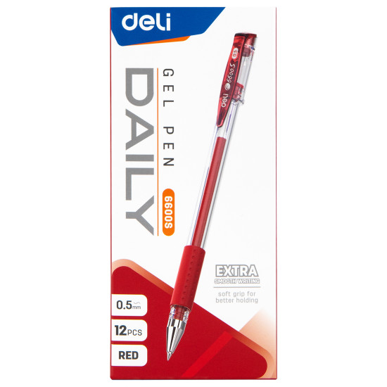 Гелевая ручка Deli Daily 05мм Красный 12шт