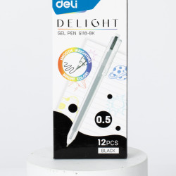 Ручка гелевая DELI EG118-BK черный цвет 05мм