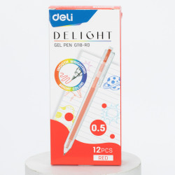 Ручка гелевая Deli EG118-RD красная 05мм