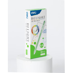 Gēla pildspalva Deli Delight 0,5mm, automātiska, gaiši zaļa