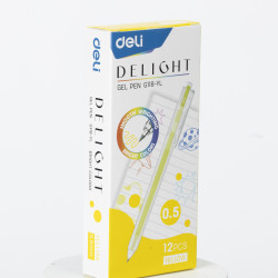 Ручка гелевая Deli EG118-YL желтая 05мм