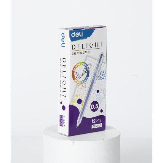 Гелевая ручка DELI PURPLE 05мм яркий фиолетовый