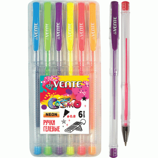 Гелевые ручки deVENTE Cosmo Fluo Неон 6шт