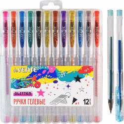 Гелевые ручки deVENTE Cosmo Glitter 12 цветов с блестками