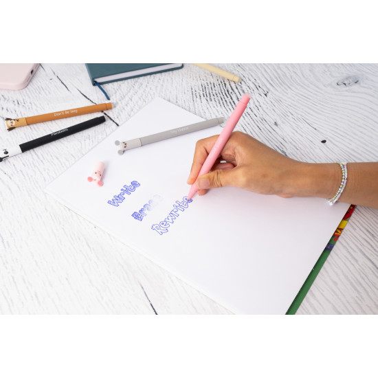 Gēla pildspalva EberhardFaber Erase it! Panda, 0.7mm, izdzēšama, zila