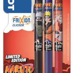 Gēla pildspavu komplekts Pilot Frixion Clicker Naruto 0.7mm 3 krāsas, izdzēšamas, automātiskas