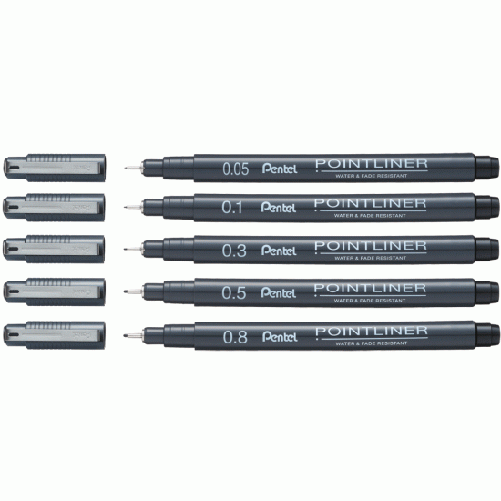 Flomāstertipa pildspalva PENTEL POINTLINER, 0,3