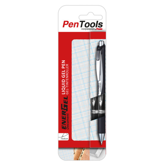 *Komplekts Pentel Energel BLP77, 0,7mm, 2 gab, melna kr.