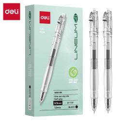 Гелевая ручка Deli "G08S-BK Lineum Gel", Black, Удобная для левшей