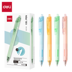 Gēla pildspalva Deli G337-BK, 0.5mm, melna