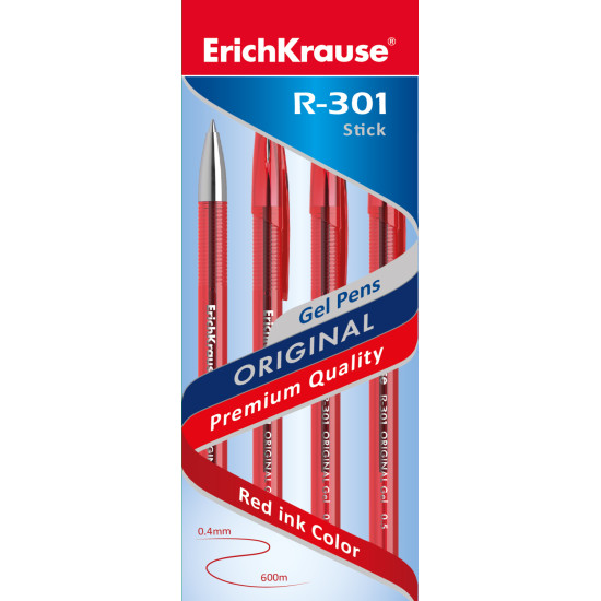Ручка гел. Erich Krause R-301 Original Gel 0,5 красная 42722