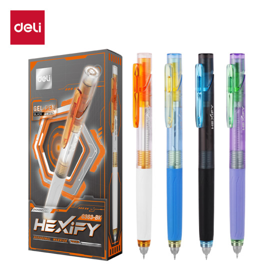 Гелевая ручка DELI Hexify, Twin-ball ST, Black