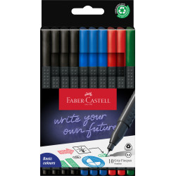 Ручки шариковые Faber-Castell FinePen 0.4 мм 10 цветов