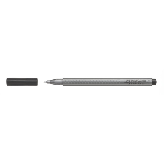 Flomāstertipa pildspalva Faber Castell Finepen Grip 0.4mm, melna