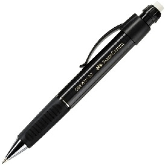 Mehāniskais zīmulis Faber-Castell Grip Plus, 0.7mm, metāliski melns