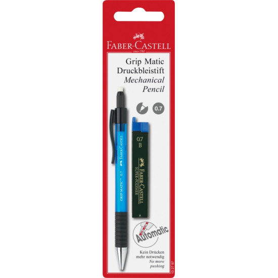 *Mehāniskais zīmulis Faber-Castell Grip-Matic + kodoliņi 0.7mm